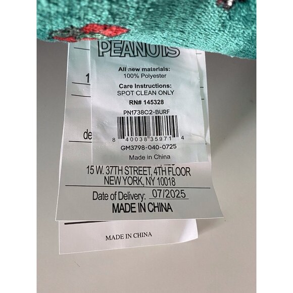 Peanuts Snoopy Small Dog Cat Pet Cozy Cuddler Bed Christmas Holiday Green NEW - Picture 9 of 15